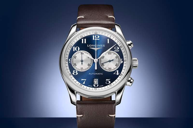 浪琴表大師系列計時碼表寶齊萊藍色版手表-復刻表
