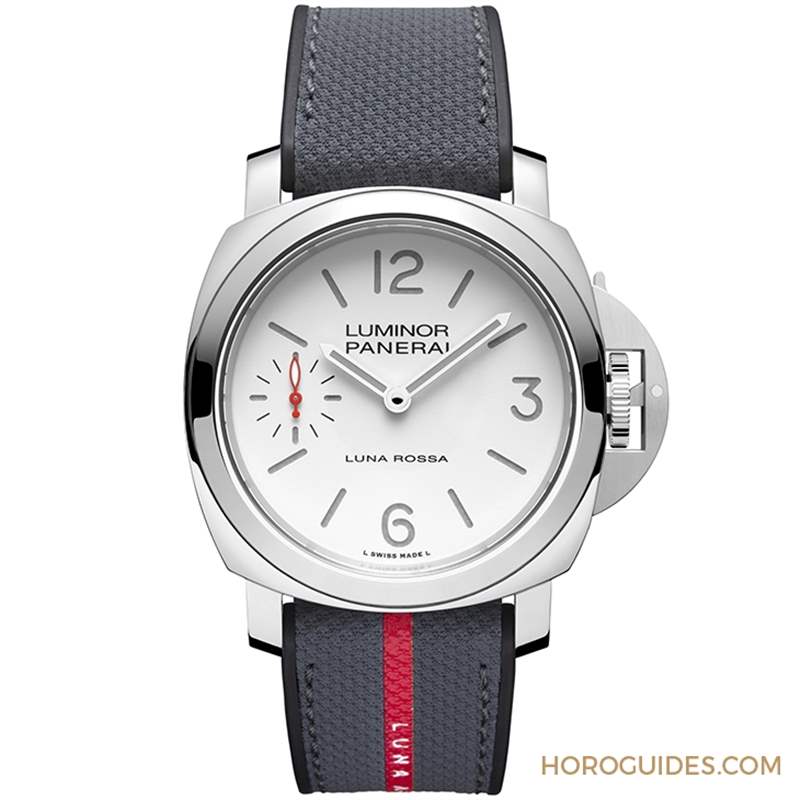 消光白表盤、紅色小秒針，純凈又搶眼｜Panerai Luminor Luna Rossa腕表PAM01342-復(fù)刻表