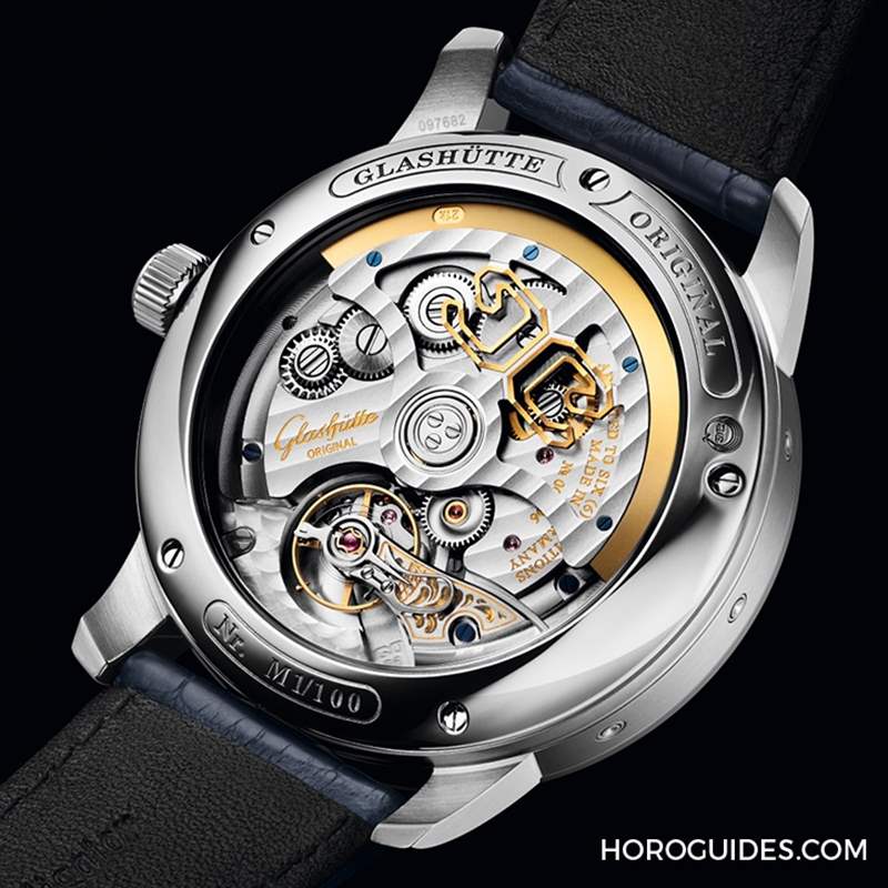 新色亮相:玫瑰粉與深藍(lán)的相遇|格拉蘇蒂原創(chuàng)參議員卓越萬年歷腕表-復(fù)刻表