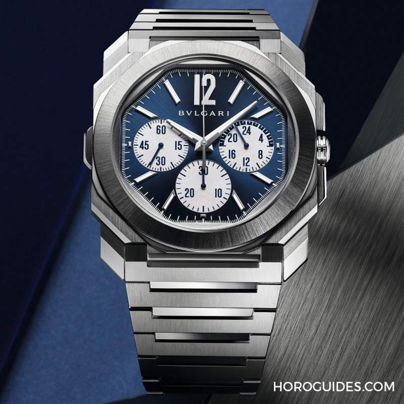 這樣的喀什米爾藍(lán)面，美絕了！BVLGARI Octo Finissimo超薄兩地時(shí)間計(jì)時(shí)碼表-復(fù)刻表