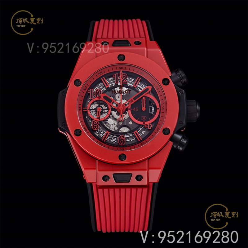 彩色陶瓷工藝展現(xiàn)-BBF廠宇舶恒寶big bang大爆炸法拉利紅色復(fù)刻表-復(fù)刻表