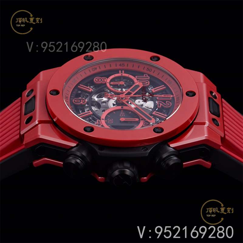 彩色陶瓷工藝展現(xiàn)-BBF廠宇舶恒寶big bang大爆炸法拉利紅色復(fù)刻表-復(fù)刻表