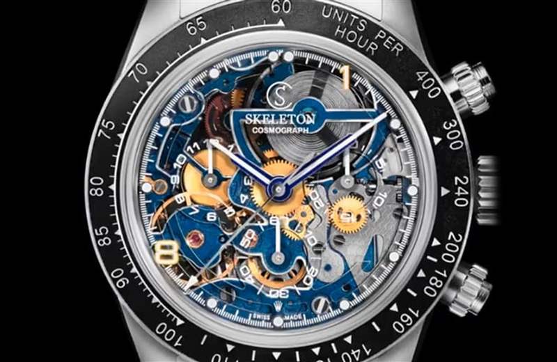 勞力士Daytona 116520改裝手表藍(lán)寶石面盤加藍(lán)色機(jī)芯零件超獨(dú)特-復(fù)刻表