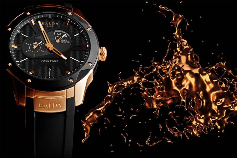 北歐小眾手表品牌Halda Race Pilot比賽的飛行員黃金版-復(fù)刻表