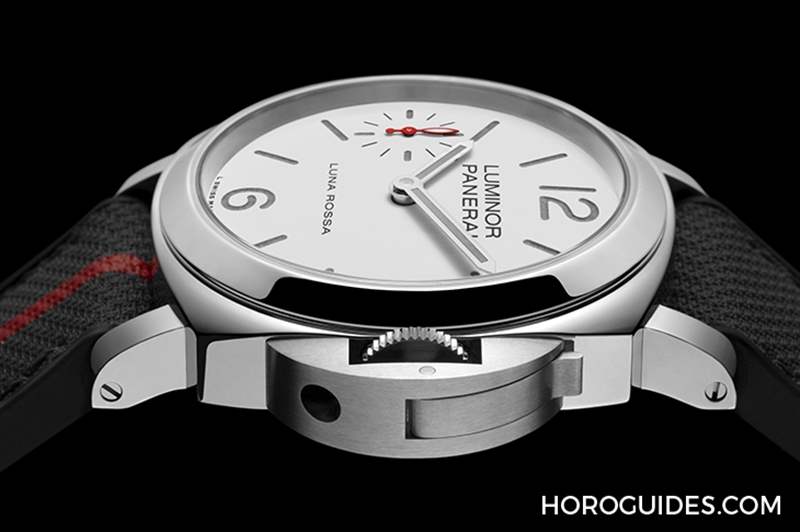 消光白表盤、紅色小秒針，純凈又搶眼｜Panerai Luminor Luna Rossa腕表PAM01342-復(fù)刻表