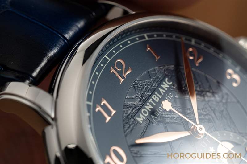 冰川紋藍面，暮色下的白朗峰頂印象｜Montblanc明星傳承系列限量新作-復刻表