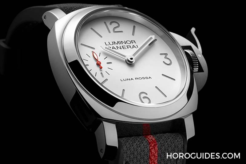 消光白表盤、紅色小秒針，純凈又搶眼｜Panerai Luminor Luna Rossa腕表PAM01342-復(fù)刻表