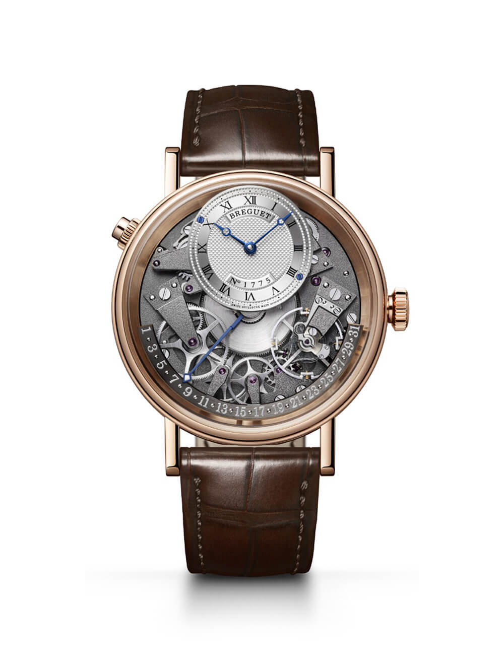 寶璣傳統(tǒng)系列7597鏤空逆跳功能機械手表-復(fù)刻表