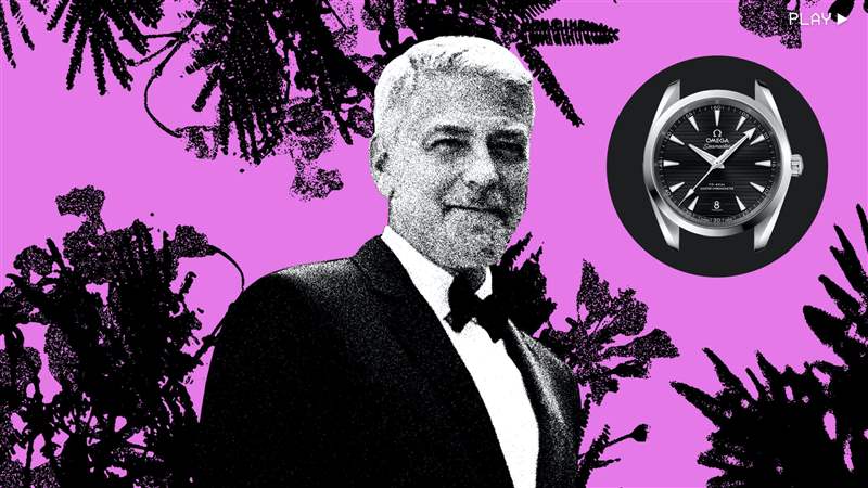 看電影喬治克魯尼試圖阻止他女兒的婚禮穿著歐米茄海馬Aqua Terra在“天堂門(mén)票”中-復(fù)刻表