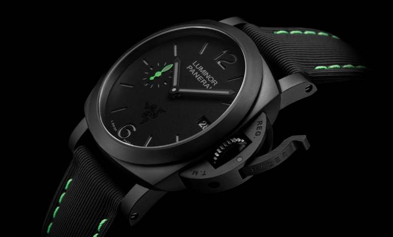 電競美學加身,雷蛇螢光綠在發光|Panerai Luminor Quaranta Razer特別版-復刻表