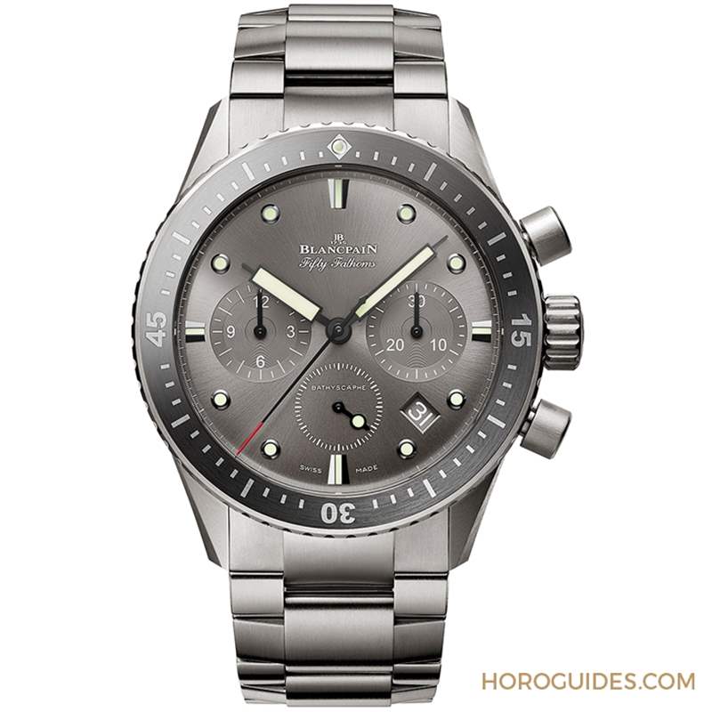 18K紅金藍面、23級鈦灰面，Blancpain五十噚深潛器飛返計時碼表兩款延伸新作-復刻表