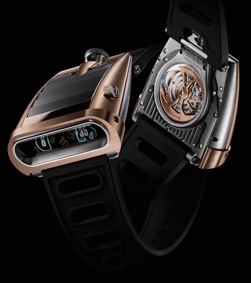 MB&F HM5 RT腕表是金色的鐘表駕駛機器-復刻表