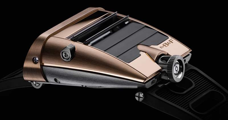 MB&F HM5 RT腕表是金色的鐘表駕駛機器-復刻表