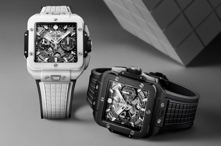 宇舶Square Bang計(jì)時(shí)表搭配藍(lán)寶石或陶瓷材質(zhì)突顯獨(dú)特方形美學(xué)-復(fù)刻表