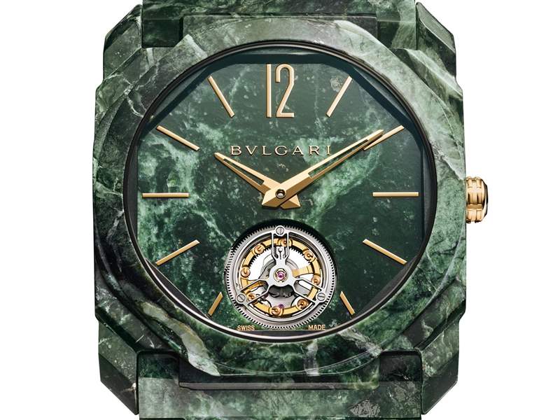 寶格麗推出Octo Finissimo Tourbillon Marble超薄陀飛輪腕表：阿爾卑斯山脈大理石-復(fù)刻表