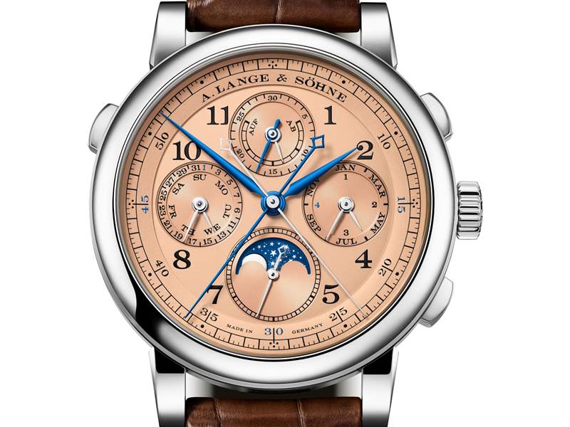 『新表』A. Lange & S?hne朗格推出鉑金表殼Lange 1世界時腕表和玫瑰金盤1815萬年歷雙追針計時碼表-復刻表